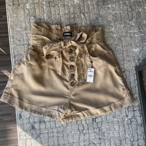 Express High Waisted Paperbag Shorts